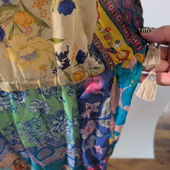 NEW Johnny Was Cherika Natania Dress Large Mixed Floral Print Boho Patchwork NWT - Picture 4 of 9